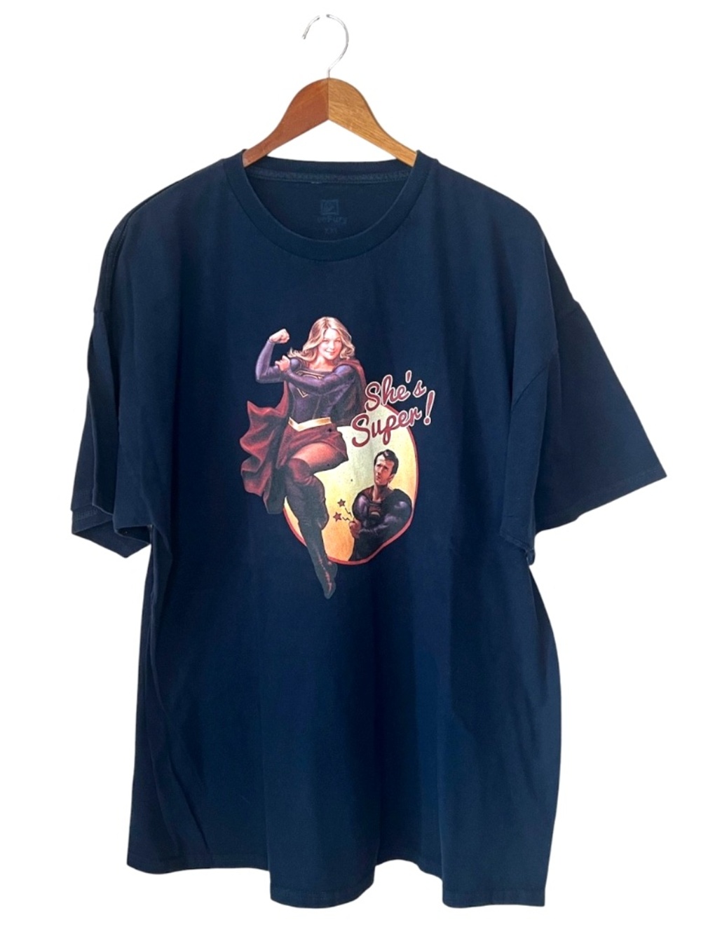 Rare CW Supergirl TV Series Cast & Crew Promo T Shirt Melissa Benoist XXL Navy